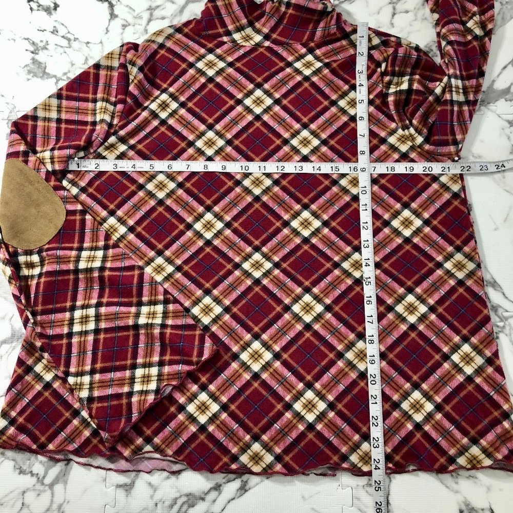 NWT UMgee L TARTAN plaid mock neck knit pullover - Picture 6 of 7